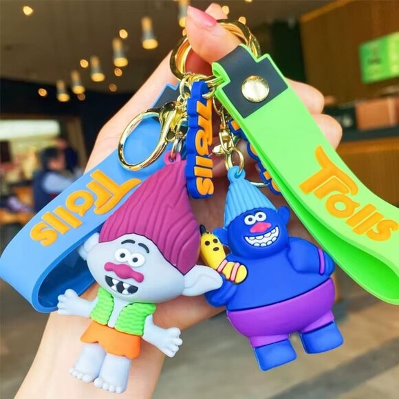 5pcs Trolls Keychain Birthday Party Favors, Goodie Bag Fillers, Fun Collectables - Picture 3 of 4